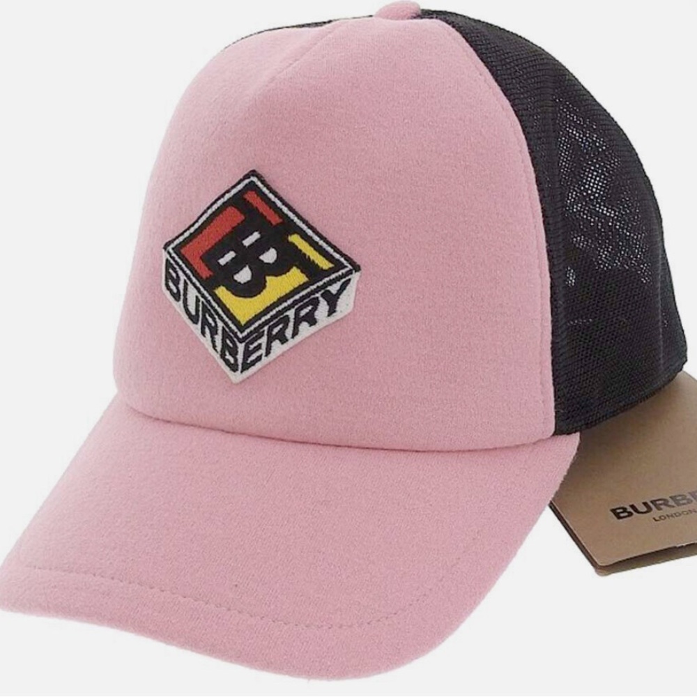 BURBERRY  Hat Baseball Cap Wool Nylon Pink Black Size M